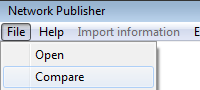 Compare tool in Network Publisher